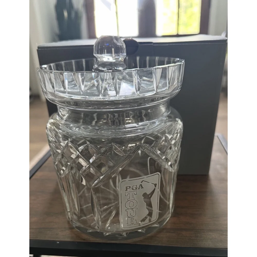 Waterford PGA Tour Crystal Lismore Round Biscuit Barrel Lid & Original Box RARE